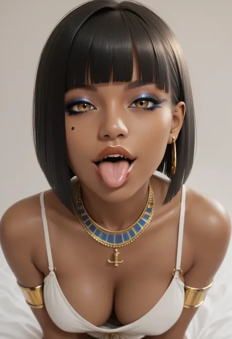 score_9, score_8_up, score_7_up, score_6_up, 1girl, solo, jewelry, rating: safe, brown_eyes, black_hair, lips, makeup, armlet, breasts, egyptian, egyptian_clothes, dark_skin, nose, earrings, gold, lipstick, cleavage, realistic, looking_at_viewer, medium_br...