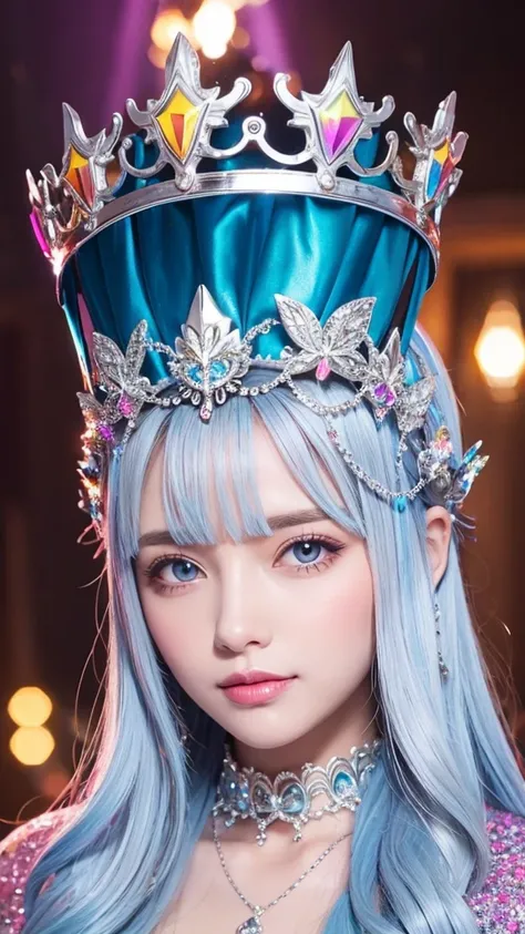 silver　goddess　crown　gorgeous　colorful