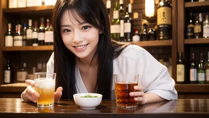 Beauty、smile、bar、sake