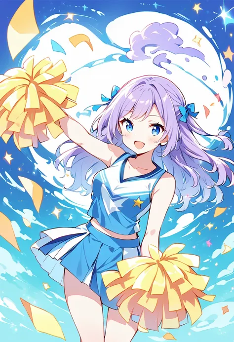 girl、Purple Hair、Long Hair、smile、Cheerleader