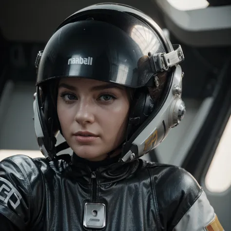 a close up of a woman in a helmet and a helmet on, 2 0 2 1 cinematic 4 k framegrab, barbarella, by Anna Katharina Block, fighter pilot in the cockpit, moody : : wes anderson, retro photography, furious gorgeous woman, sixties, faster, awarded on cgsociety,...