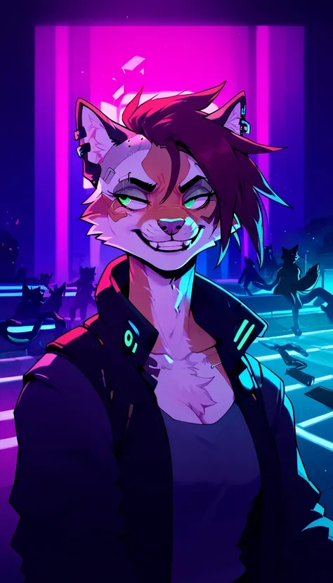 score_9, score_8_up, score_7_up,

(cyberpunk city, night club, midnight, furry crowd on background, [cat, dog, fox, wolf, cow, b...