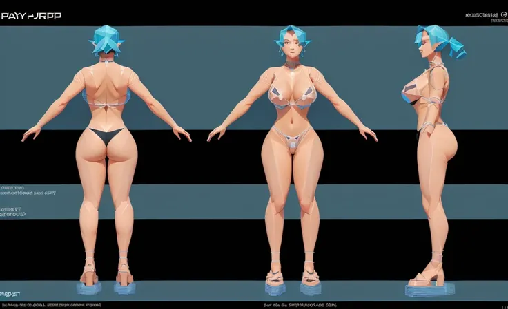 (Masterpiece, best quality: 1.2), (Super detailed), (Illustration),(HDR:1) , detailed face, a close up of a woman in a blackbikini, oppai proportions, whole body highly detailed, complete detailed body, realistically proportioned body, anime proportions, e...