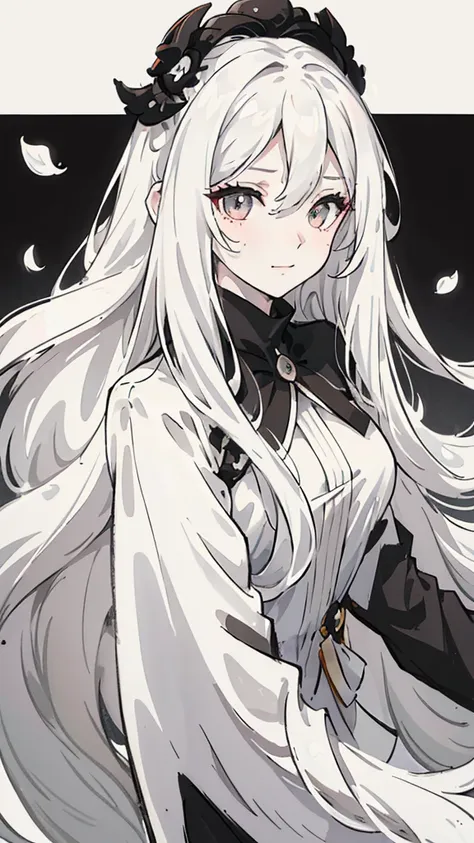 woman , long wavy white hair, long wavy white hair , long wavy hair, long wavy hair, black siren eyes, black siren eyes, fov, f1...