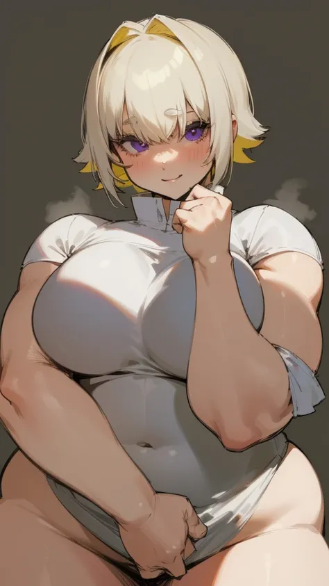 masterpiece, best quality, ultra-detailed, Potrait of beautiful , (chubby) (sexly), (plump), (sexly), (Nude), ((tomboy)), (アニメ), (Breasts), (Plump), ((very short hair)), (boyish), (muscular), (naughty), (young), (Short Hair), (pudge face), (cute), (handsom...