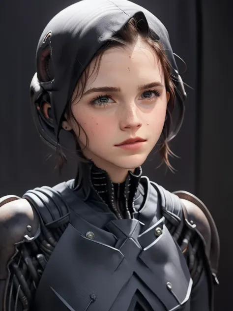 a detailed and beautiful girl trapped in an h.r. giger style xenomorph relief, emotional female human face with emma watson, bio...