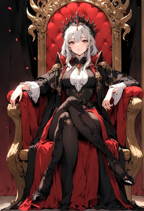 woman crossed legs throne