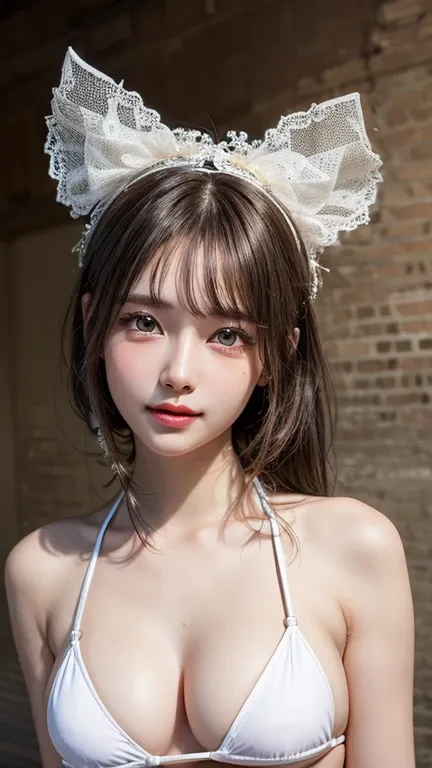 (One girl), very cute, Great face and eyes, (Beautiful lovely smile), (Highly detailed beautiful face), Bright and shiny lips, (Cute Bikini:1.3), (Highest quality:1.4), (Super detailed), (Surreal, Photorealistic:1.37), Beautiful white skin, Highly detailed...