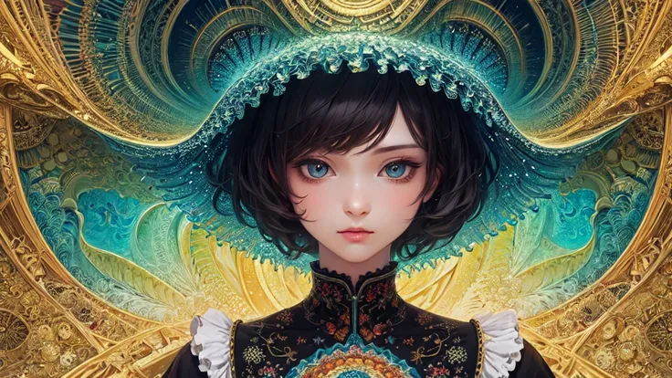 (masterpiece, Highest quality, Highest quality, Official Art, beautifully、aesthetic:1.2), (One girl), Very detailed,(Fractal Art:1.3),colorful,Most detailed