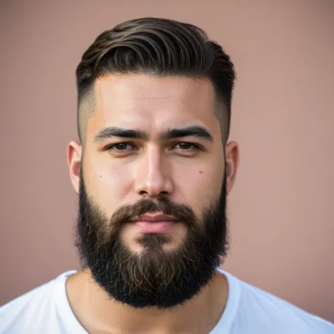 man with beard with shaved chin