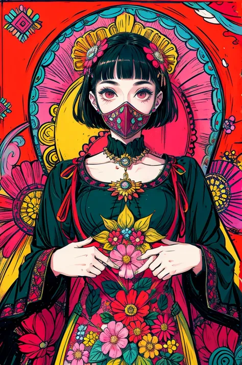 absurdres, highres, ultra detailed, (1girl:1.3),mask,
BREAK
, kaleidoscopic imagery, symmetrical patterns, vibrant colors, geometric shapes, mesmerizing designs, optical illusions, dynamic composition
BREAK
, pantomime art, expressive body language, silent...