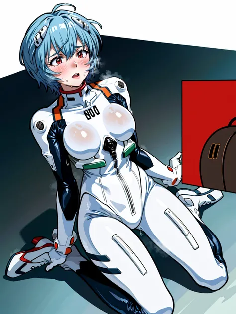 ((Highest quality, 8k wallpaper)),(masterpiece, Highest quality),Very detailed,High resolution,(Official Art:1.3),(((Anime screenshots,Black outline))),One girl,alone, Break mer1,(Rei Ayanami {Neon Genesis Evangelion,}1.2),masterpiece, best quality, outdoo...