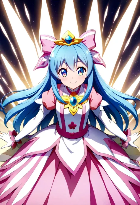 {{{{{2d cel anime}}}}} {{{{game cg}}}}} official art,{{{{cure beauty}}}} {{aoki reika}} smile precure!,1 girl, blue eyes, magical girl, battle costume, blue hair{{{{ultra-high resolution}}}}, {{{hi-vision anime}}}, very aesthetic, best quality, intricate, ...