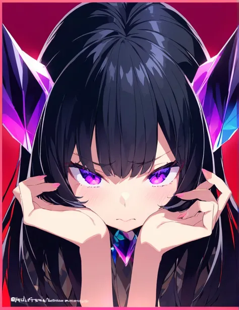 Place your hand on your cheek　Perfect Fingers　Insanely embarrassing　Crystal Horn　Shining Crystal Black Hair　竜の瞳