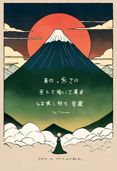 mount. Mount Fuji can be seen at sunrise beyond Enoshima.Center the image【D-toxHome】Character.The text color is a dark green gradient.