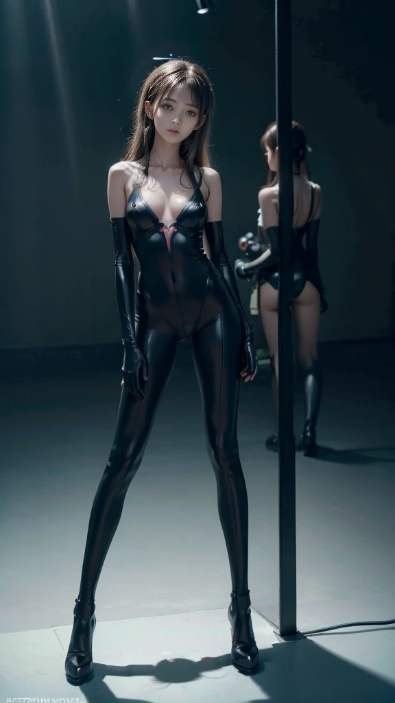 (((Evangelion, Tight full body plug suit, Low skin exposure))), beautiful girl, (((Perfect 8-headed figure, Transcendently beautiful face:1.2))), Short Hair, Small breasts, Slender body line, Ultra-detailed, (Professional photography techniques, Cinema Lig...