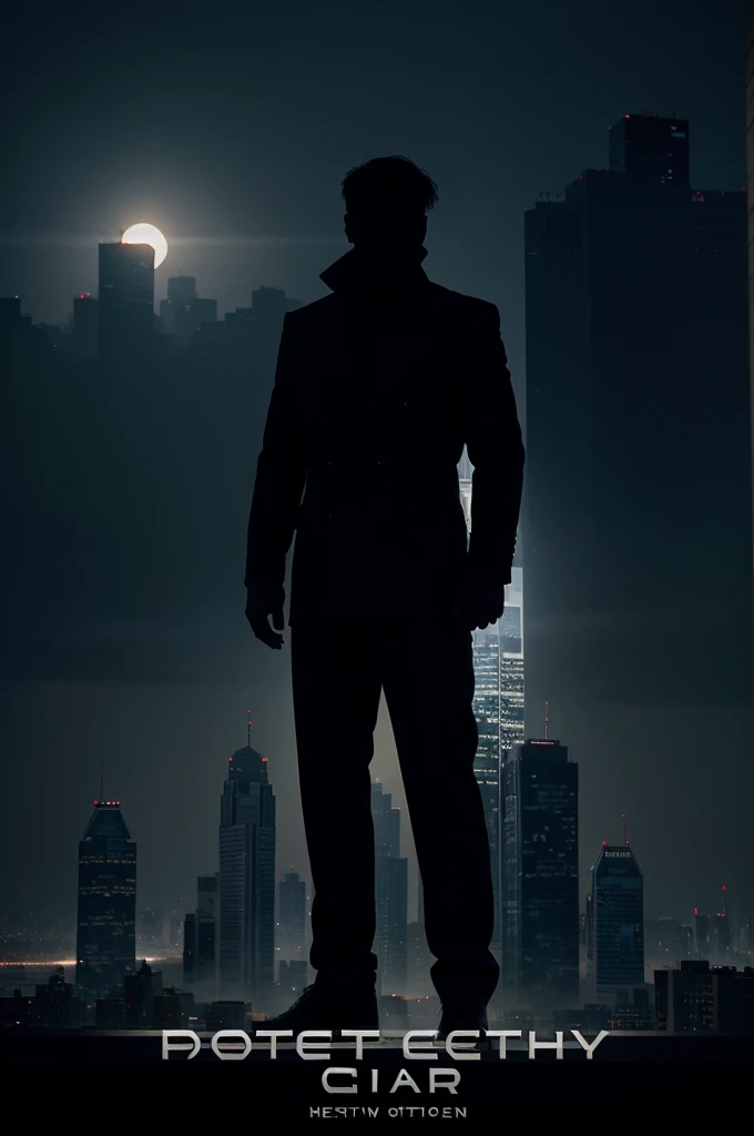 novel cover "Shadow of the City of the Sun" which tells the story of a detective:Background: Image of a dense metropolis with skyscrapers and busy streets.Color Tones: Dominate dark colors such as dark blue or black, to show the nuances of mystery and susp...