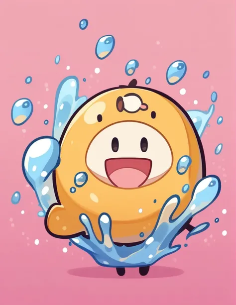 Cartoon style water droplets character