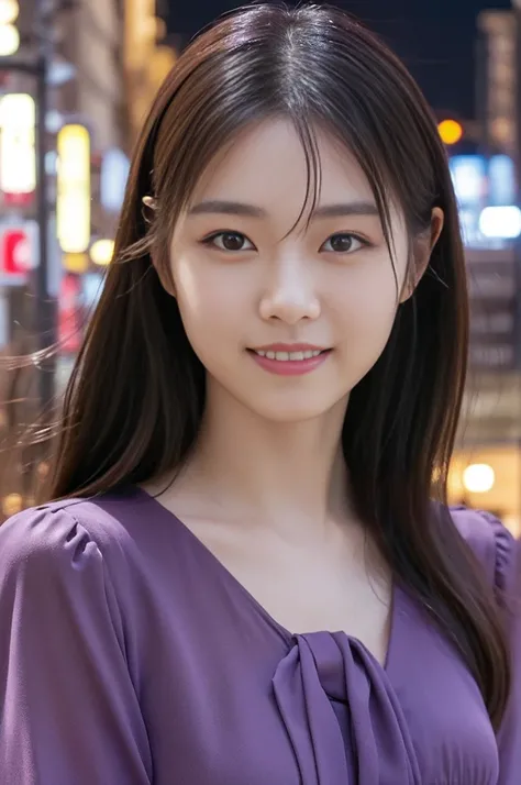 1 Girl, (Wearing a purple blouse:1.2), Beautiful Japanese actresses,
(RAW Photos, Highest quality), (Realistic, Photorealistic:1.4), masterpiece, 
Very delicate and beautiful, Very detailed, 2k wallpaper, wonderful, 
finely, Very detailed CG Unity 8K 壁紙, V...