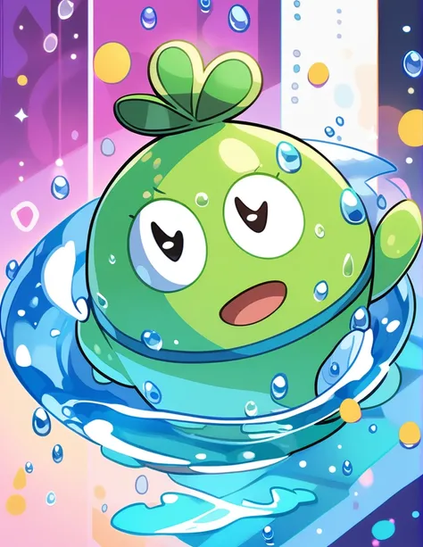 Cartoon style water droplets character