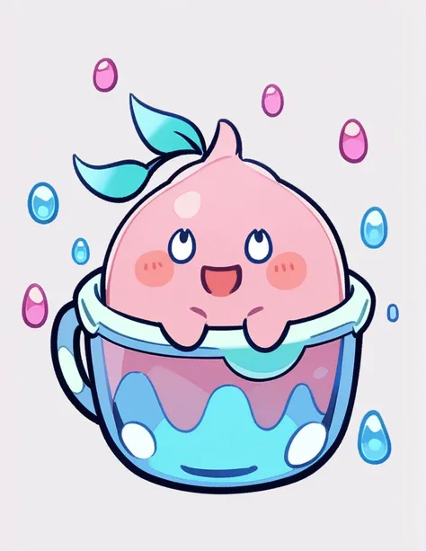 Cartoon style water droplets character