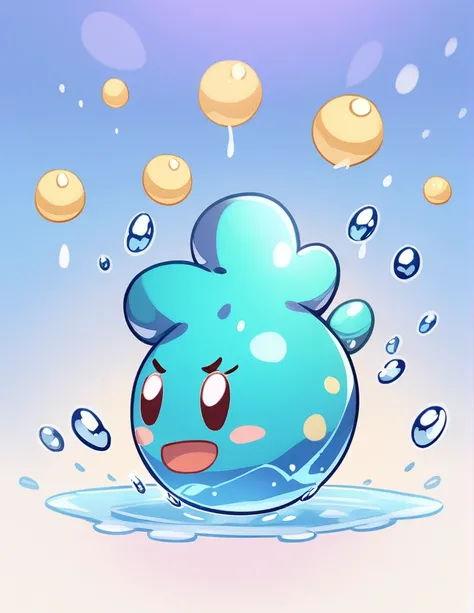 Cartoon style water droplets character