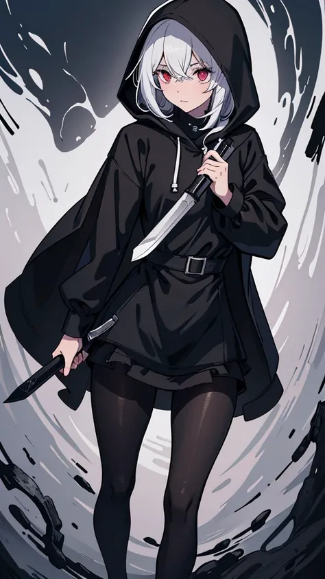 murderer,Holding a knife,Pantyhose,Black Raincoat,Wearing a hood,Ultra HD,masterpiece,super high quality,Ultra-high resolution,Highest quality,Advanced,Highest quality,Highest Resolution,high quality,beautiful,beautiful,High quality,Realな質感,Real,8K,Detaile...