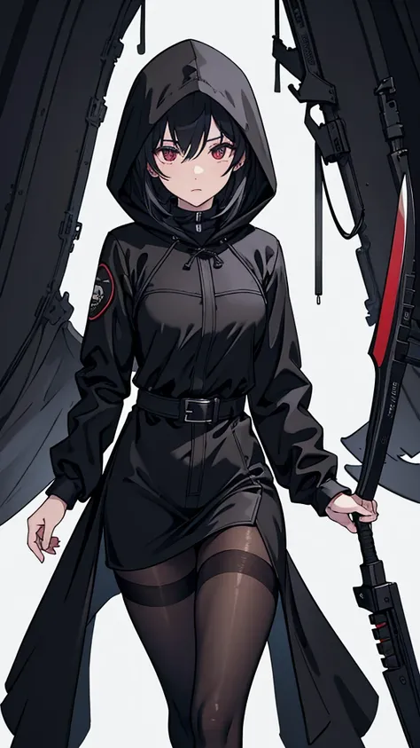 murderer,Holding a knife,Pantyhose,Black Raincoat,Wearing a hood,Ultra HD,masterpiece,super high quality,Ultra-high resolution,Highest quality,Advanced,Highest quality,Highest Resolution,high quality,beautiful,beautiful,High quality,Realな質感,Real,8K,Detaile...