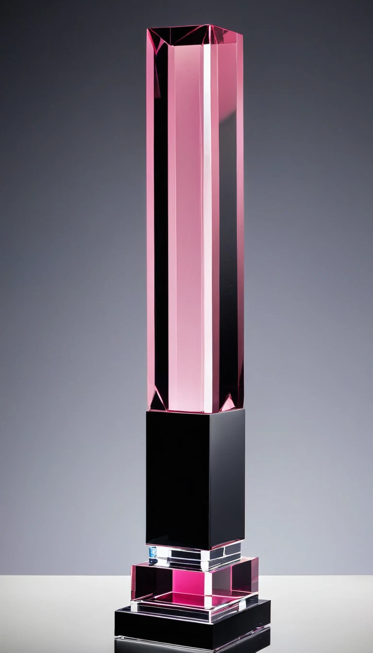 One:Trophies；Black crystal（up），Pink crystal base（down）；Integrally formed，Directly above and directly below；cuboid（Proportion：4：7：16），Square column，cube。Grammy style；