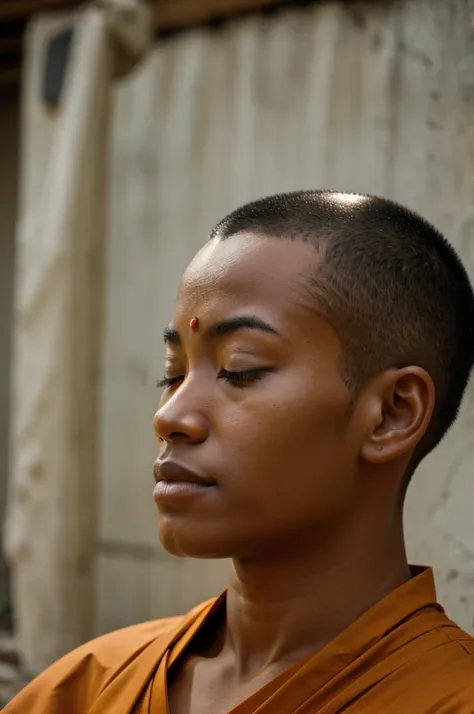 Monk doing meditation