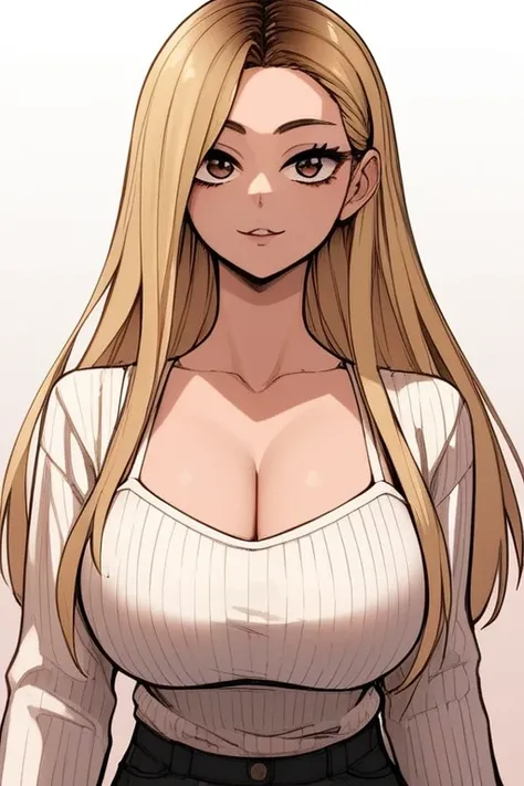 score_9, score_8_excellent, score_7_excellent, hello、he, brown eyes, blonde, multicolored hair, long hair,long sleeves round nec...