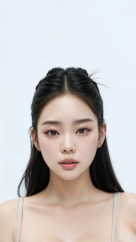 a close up of a woman with a very big breast, blackpink jennie, korean symmetrical face, korean face features, heonhwa choe, young adorable korean face, lee ji - eun, lee ji-eun, jaeyeon nam, south east asian with round face, yanjun chengt, park ji-min, ta...