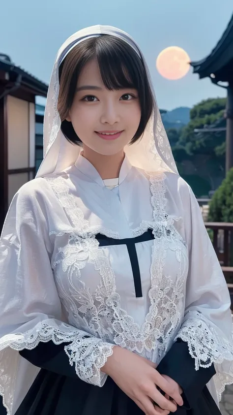 (masturbation:2.0),(A Ultra cute young Japanese nun:2.0),(she wearing a decorated with lace nun costume and scart slim fit:2.0),(beautiful detailed dropped eyes:2.0),beautiful detailed lips, (extremely detailed cute and beautiful face:2.0), longeyelashes, ...