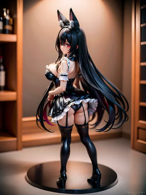 black long straight hair shota,hyper cute fenrir shota,ultra frilly miniskirt dress,garter belt,Garter stockings, cute ass,