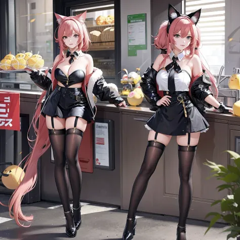 Anime Girls Cosplay，cat ears and tail,Cheating