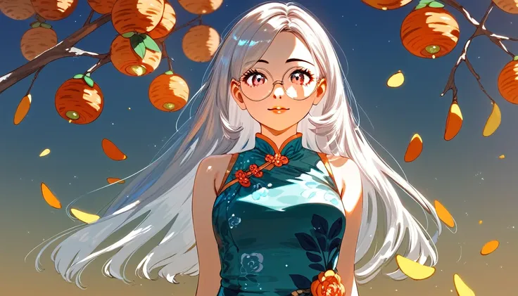 score_9, score_8_up, score_7_up, detailed, rating safe, absurdity, face focus, 1girl, 20years old, shiny skin, Mandarin dress, round glasses,