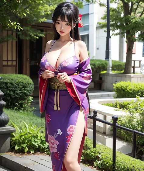 Guinever biggest breast wearing kimono