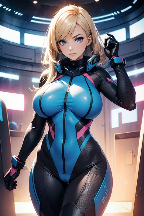 woman in high tech suit big musular big tits