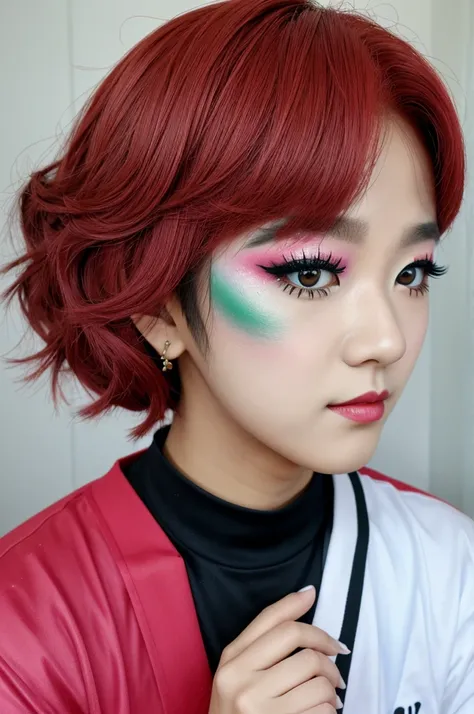 A person with a difficult artistic makeup inspired by NCT DREAM 