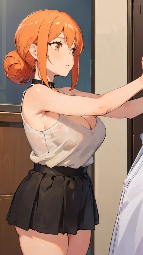 (Highest quality, 8K, masterpiece :1.3),Mrs. Yuigahama,ガハMom, As I expected, my youth romantic comedy is wrong。,Voluptuous body, One woman,30 years old,Mom,Orange Hair,Bun Hair,Gray Calvin Klein Underwear,Sex,Leg spread,Plump,Take off your clothes