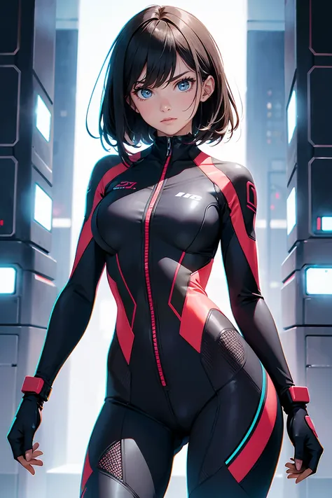 woman advanced tech suit