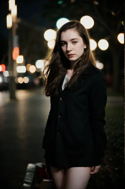 polaroid photo, night photo, photo of 24 y.o beautiful woman, pale skin, bokeh, motion blur