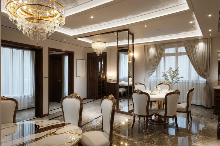 ,masterpiece, best quality,8k, ultra-high resolution,when you step into the ( dinning room  and restaurant : 1.1)  ,immediately ...