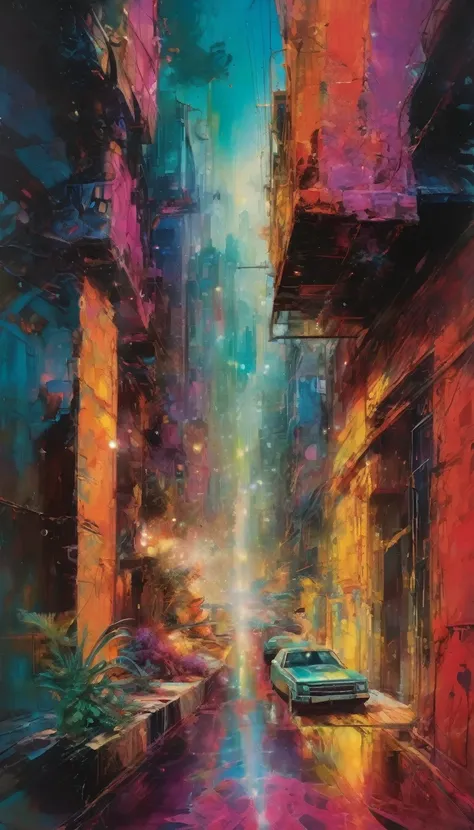 a highly detailed and intricate oil painting depicting an imaginative and surreal interpretation of the world, inspired by the distinctive artistic style of Bill Sienkiewicz, with vivid and striking colors, masterfully rendered textures and patterns, a sen...