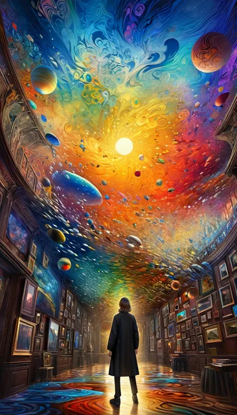 a highly detailed and intricate oil painting depicting an imaginative and surreal interpretation of the world, inspired by the distinctive artistic style of Bill Sienkiewicz, with vivid and striking colors, masterfully rendered textures and patterns, a sen...