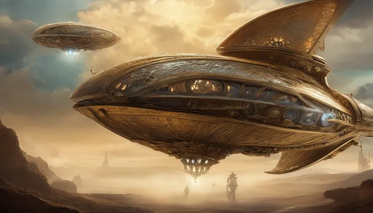 In this awe-inspiring blend of steampunk-inspired and futuristic elements, a unique starship takes center stage, designed by the genius imaginations of Mary Shelley & Tim Burton, & Ridley Scott. The starship is an amalgamation of iconic vehicles from diffe...