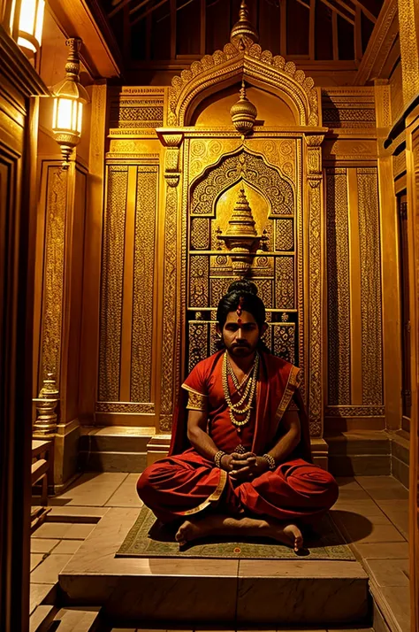 Hindu pandit in mandir 