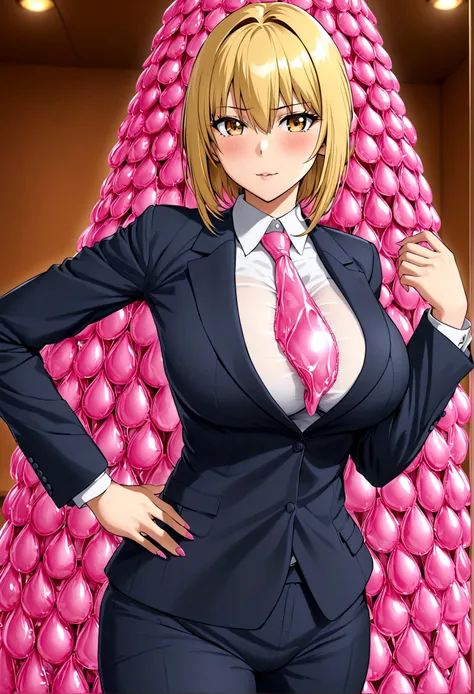 Saber big breasts business suit made from condoms