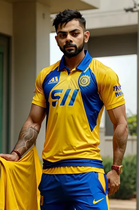 Virat Kohli with CSK jersey 