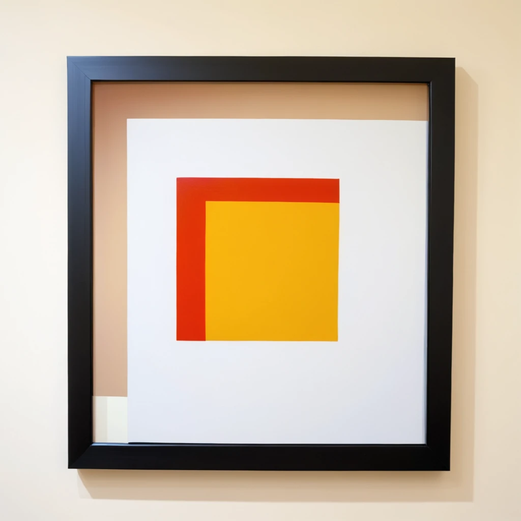 realistic abstract painting of a square, hyperrealistic